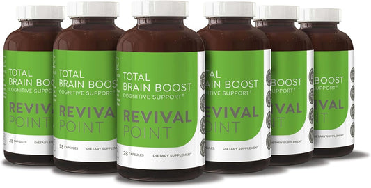 Revival Point Total Brain Boost Supplement - Pack of 6 - Cognitive Function Support Formula