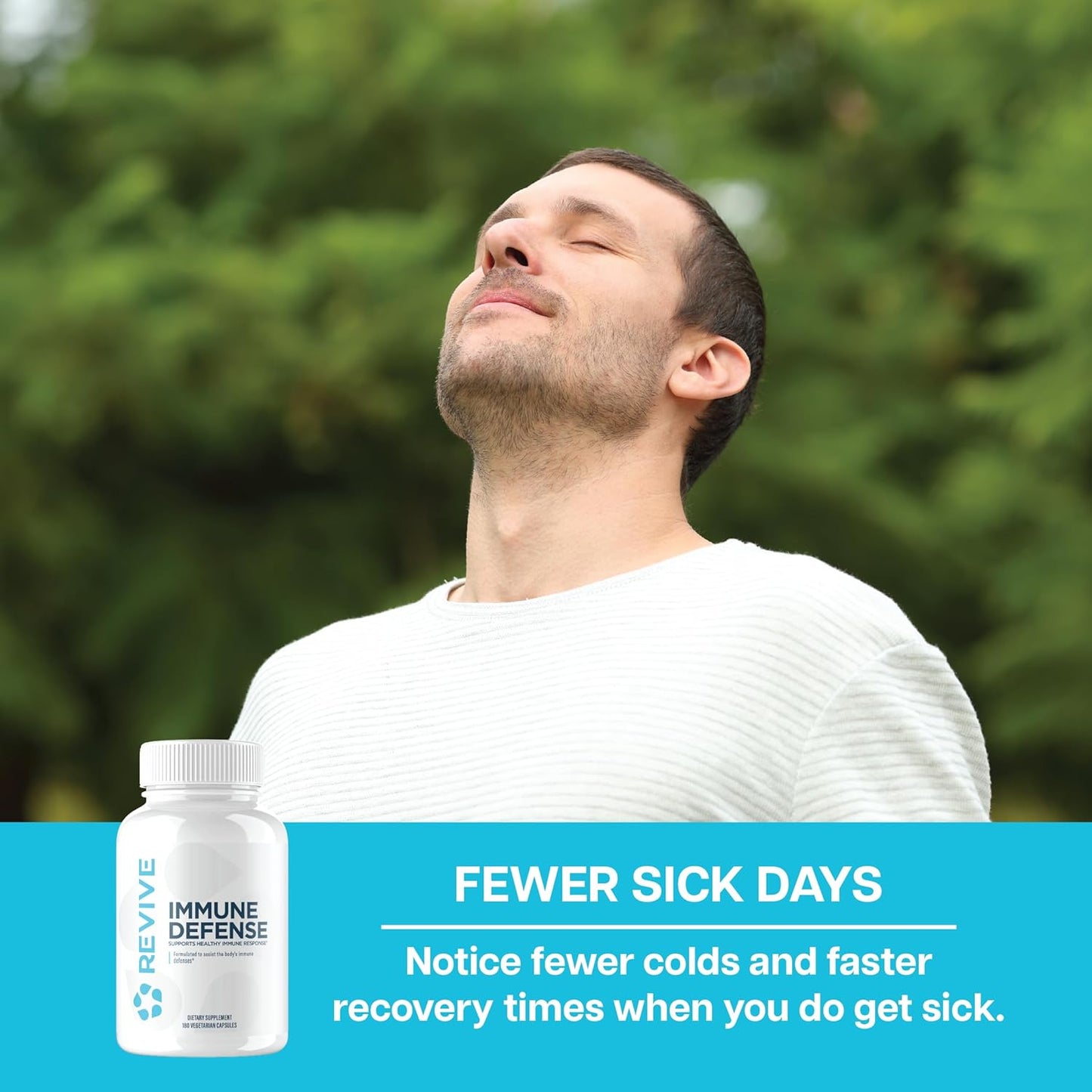 Revive MD Immune Defense Capsules - Vitamin C, Zinc, Elderberry - Vegan & Gluten-Free - 180 Vegetarian Capsules