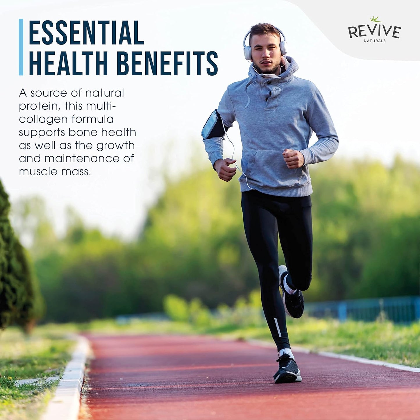 Revive Naturals Multi Collagen Protein Powder - 16oz, Types I, II, III, V & X - Grass Fed Bovine, Wild Caught Marine, Free Roaming Chicken & Eggshell Peptides