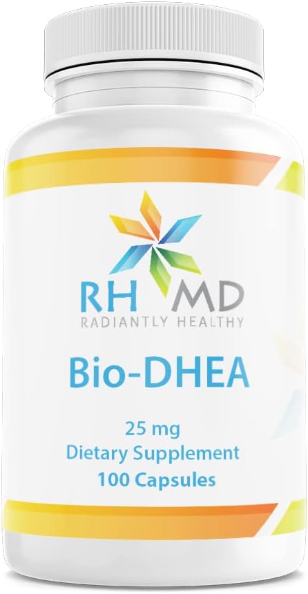 RHMD Bio-DHEA 25mg Capsules - Promotes Radiant Health and Well-Being with Dietary Supplement Formula