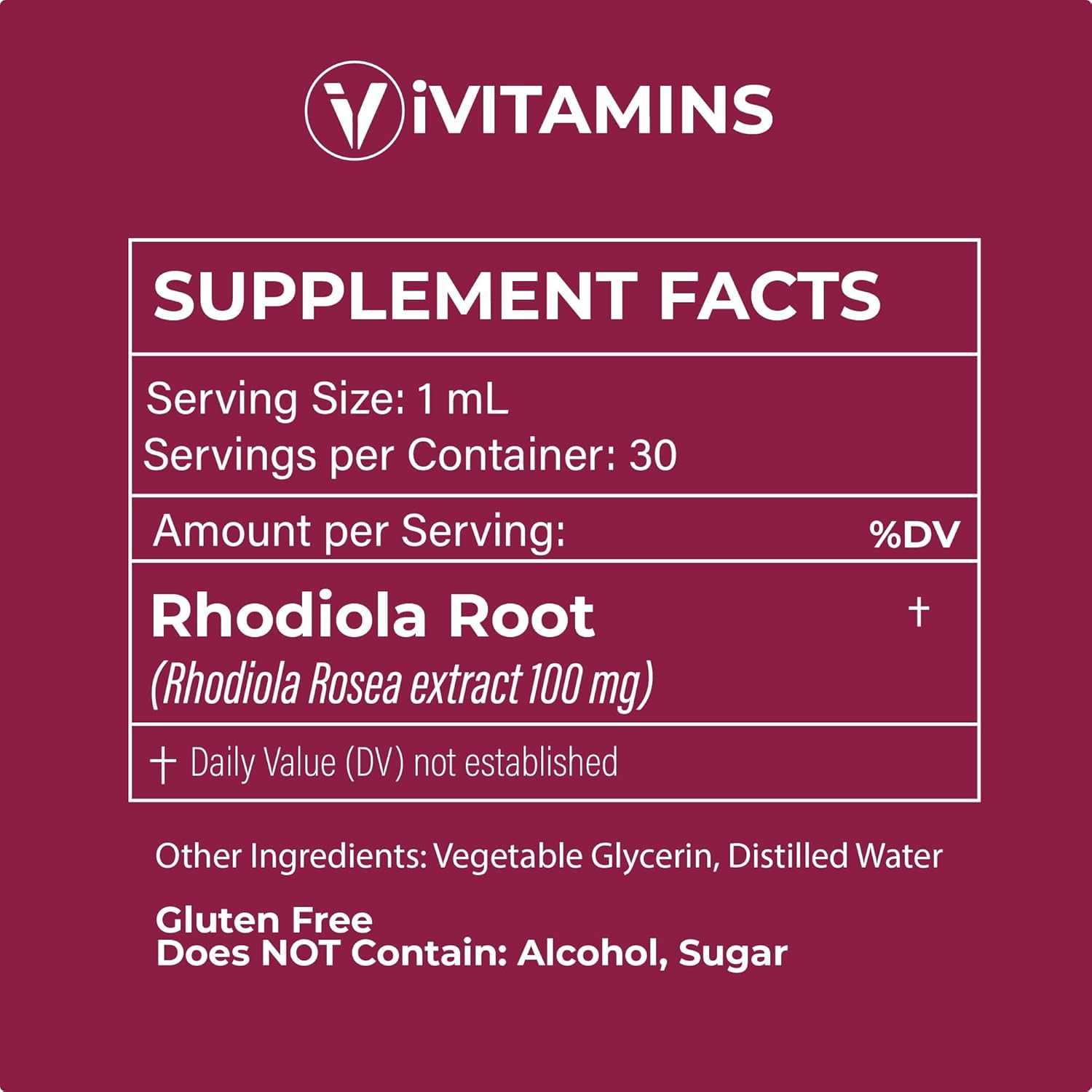 Rhodiola Rosea Tincture for Energy, Stamina & Cognitive Support - 1 fl oz | Rhodiola Extract Supplement