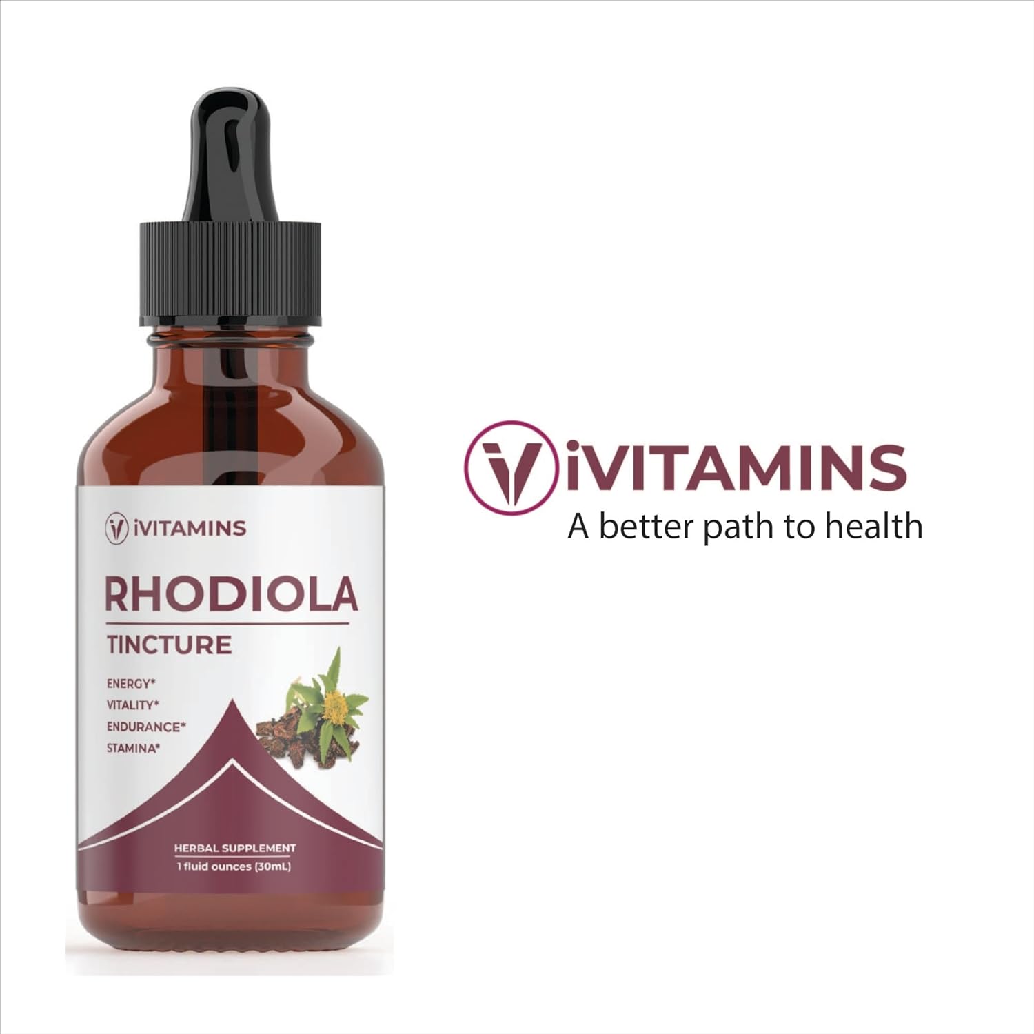 Rhodiola Rosea Tincture for Energy, Stamina & Cognitive Support - 1 fl oz | Rhodiola Extract Supplement