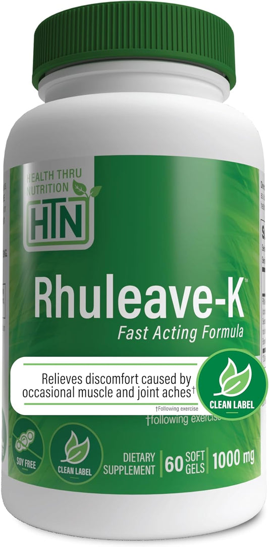 Rhuleave-K Acute Formula for Joint and Muscle Relief | 1,000mg Curcumin, Boswellia, Black Sesame Seed Oil | Fast Acting | Clinically Studied | Non-GMO | 60 Pack