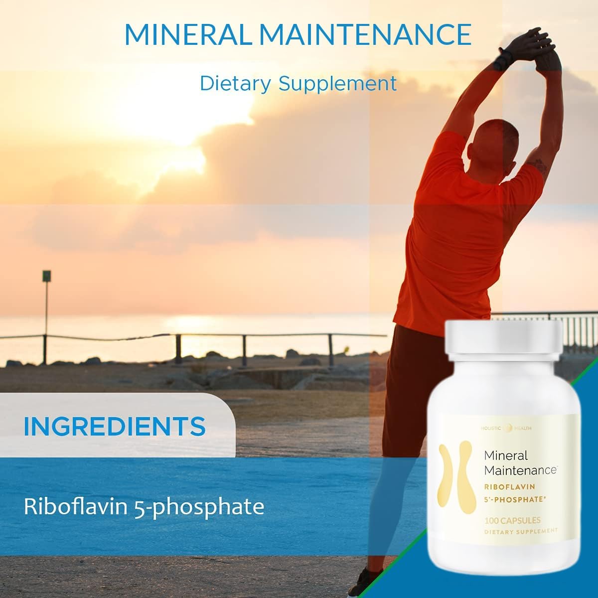 Riboflavin 5'-Phosphate Supplement for Holistic Health - Vitamin B2 Capsules for Energy, Cognition, and Neurological Function - 100 Capsules