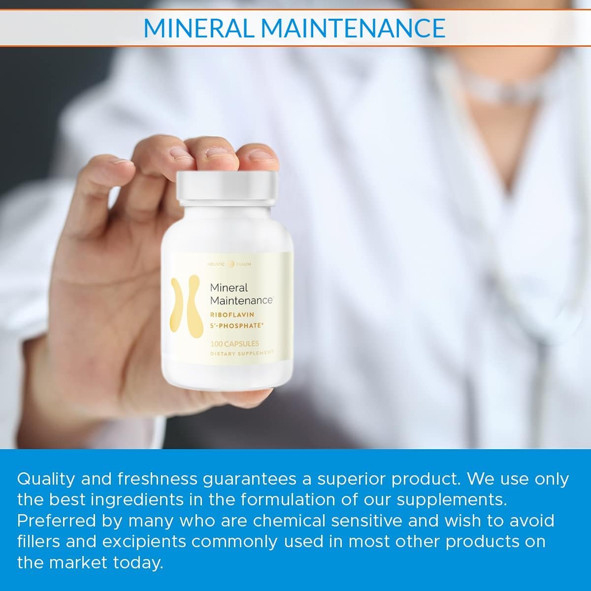 Riboflavin 5'-Phosphate Supplement for Holistic Health - Vitamin B2 Capsules for Energy, Cognition, and Neurological Function - 100 Capsules