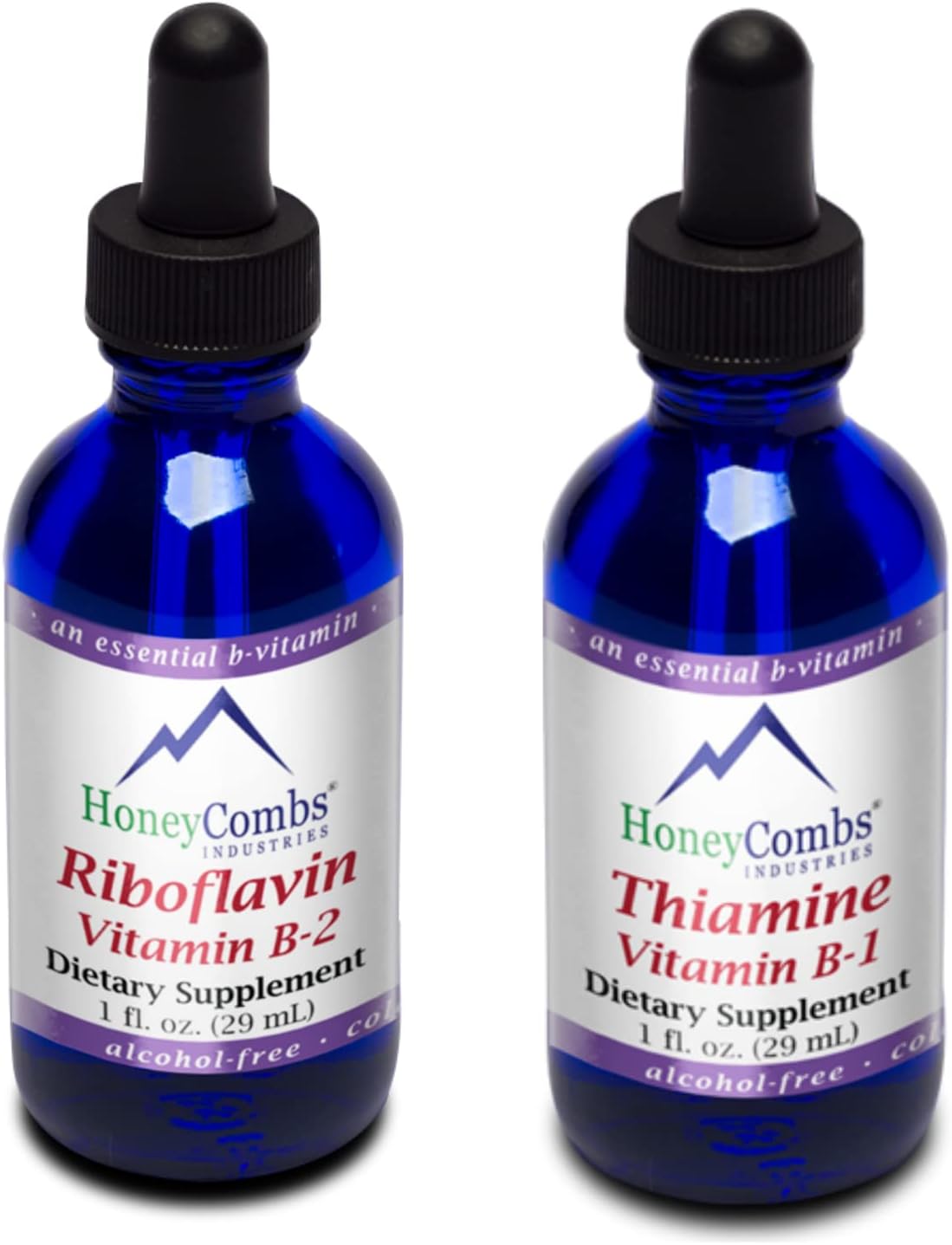 Riboflavin and Thiamine Liquid Drops Bundle - 1 Fl Oz Each