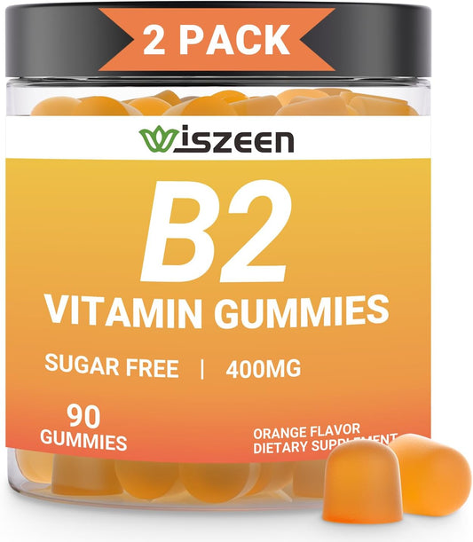 Riboflavin Gummies with Magnesium & CoQ10 - Vitamin B2 400mg Supplement for Kids and Adults