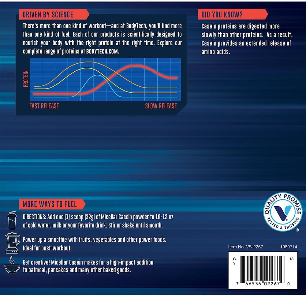 Rich Chocolate Micellar Casein Protein Powder for Overnight Muscle Recovery - 24g Protein per Serving - 4lb