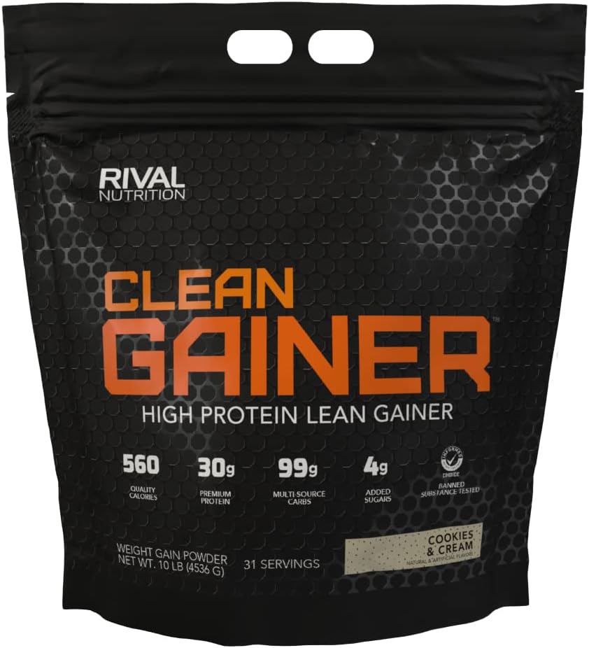RIVALUS Clean Gainer Cookies & Creme 10lb - High-Quality Nutrition Supplement