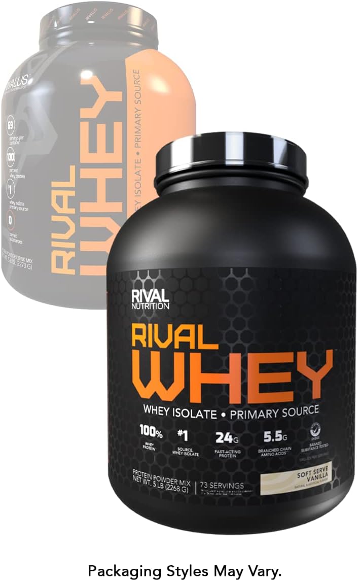 Rivalus Whey Protein Bundle - Vanilla and Rich Chocolate 5lbs Each for Optimal Nutrition