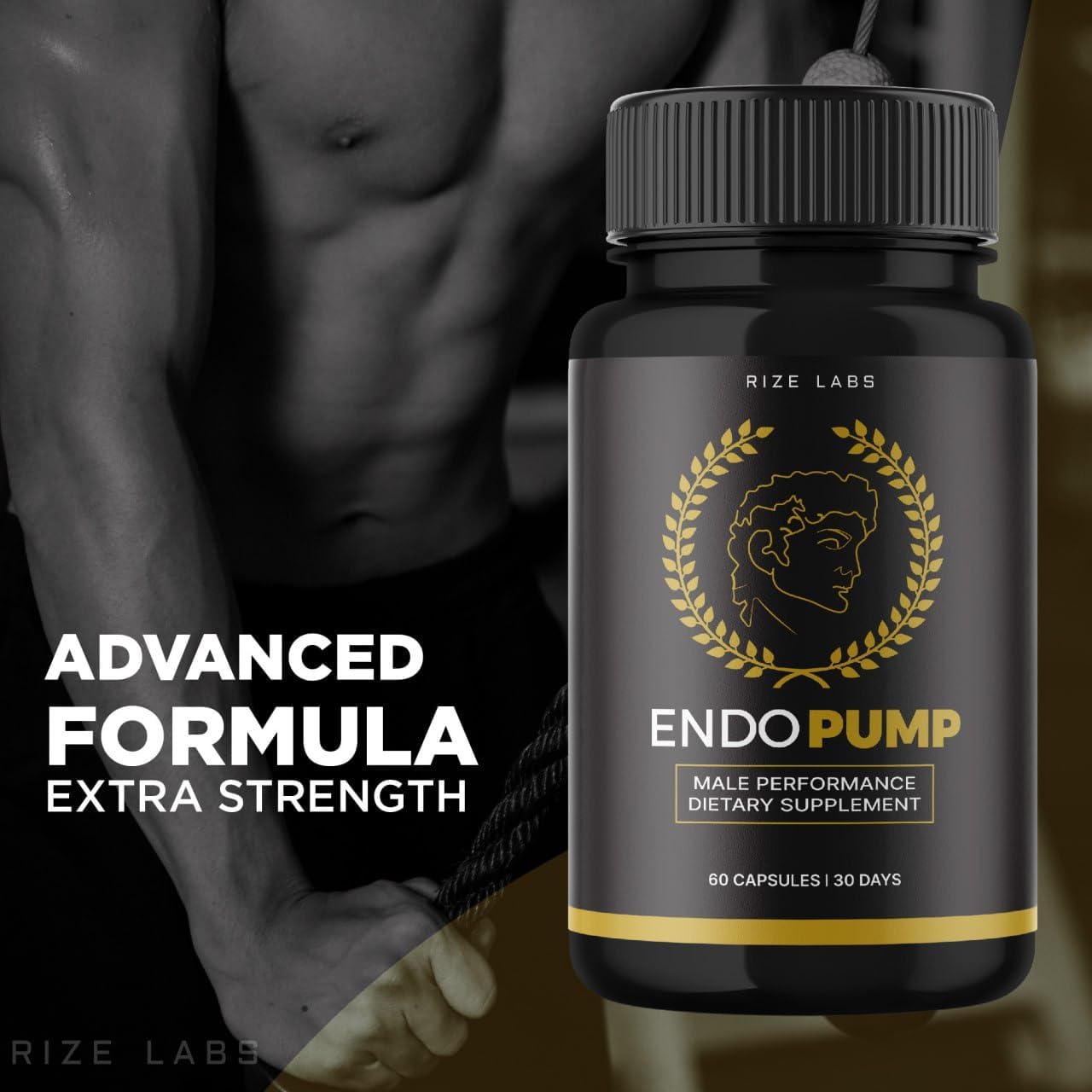 rize labs EndoPump Capsules: Energy Boost & Strength Support for Men (180 Capsules)