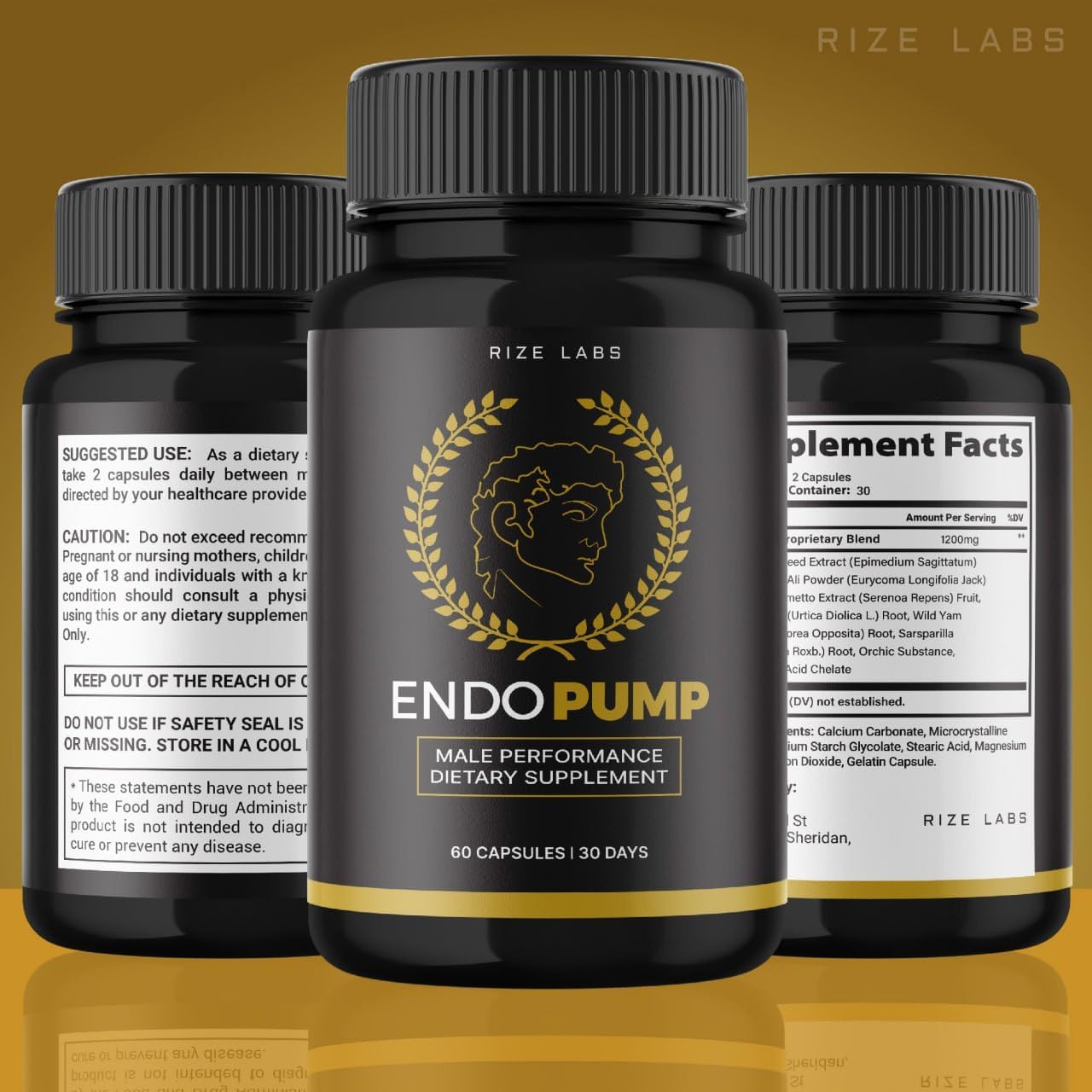 rize labs EndoPump Capsules: Energy Boost & Strength Support for Men (180 Capsules)