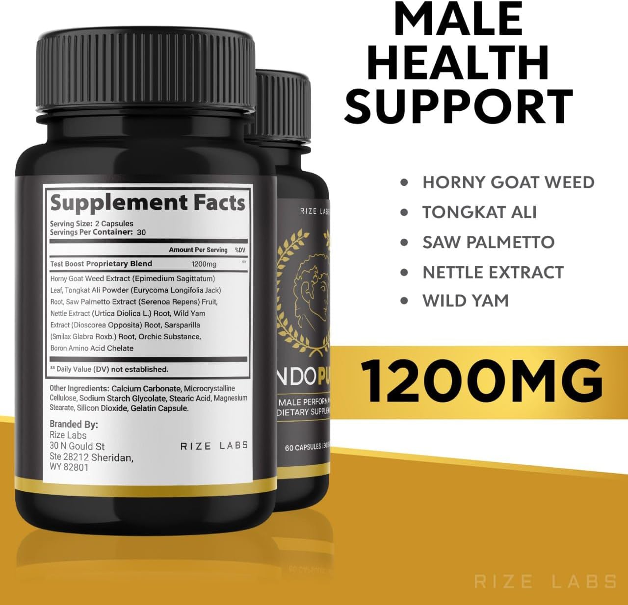 rize labs EndoPump Capsules: Energy Boost & Strength Support for Men (180 Capsules)