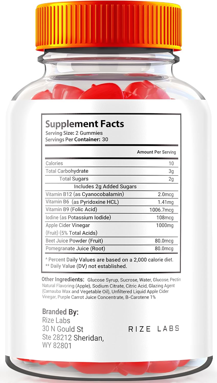 rize labs Ignite Keto ACV Gummies - Advanced Slimming Formula Supplement (60 Gummies)