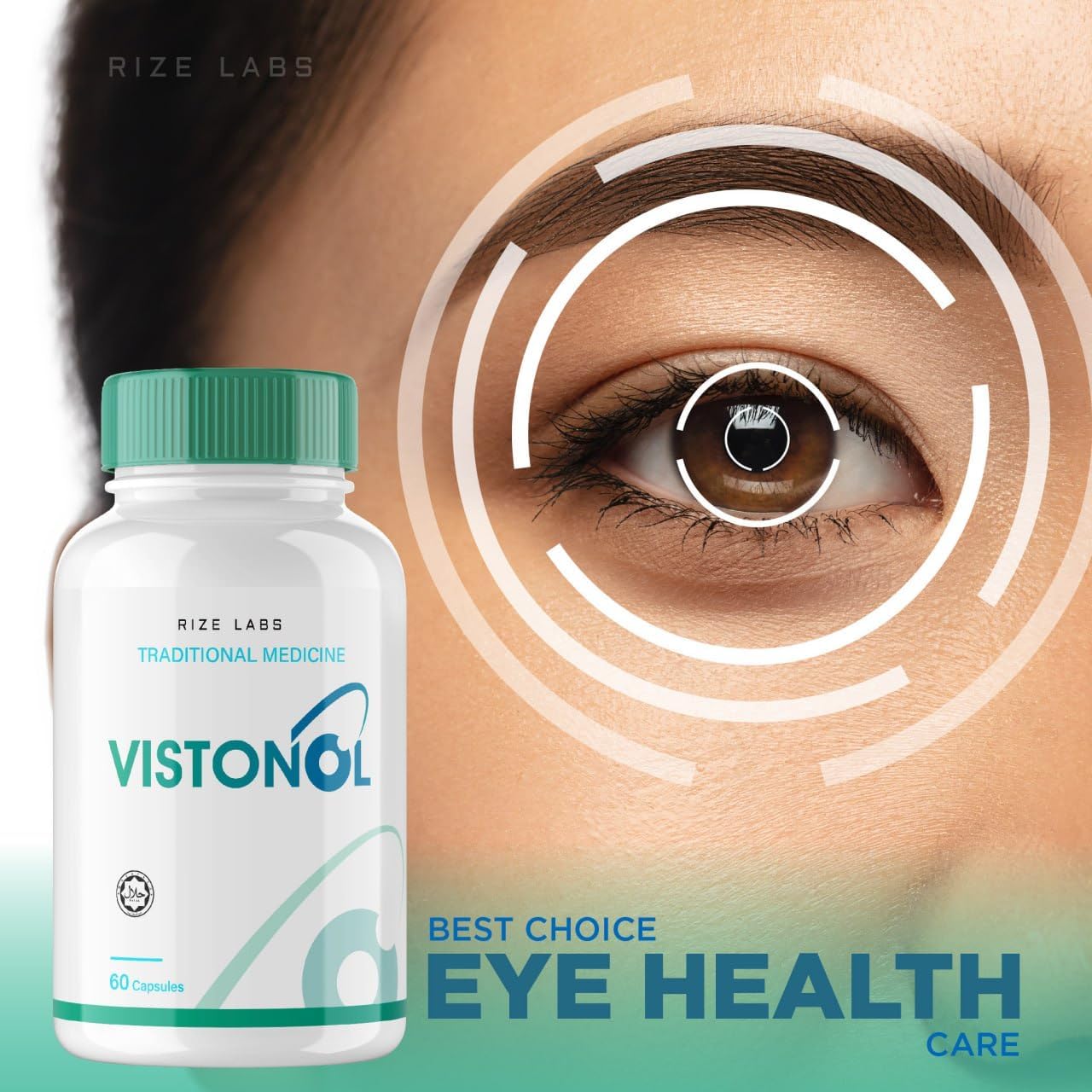 Rize Labs Vistonol Vision Supplement - Natural Capsules for Rapid Vision Improvement, Focus Support, Healthy Eye Functions - 120 Caps