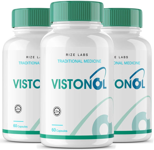 rize labs Vistonol Vision Supplement 3 Pack - All-Natural Capsules for Rapid Vision Improvement & Focus - Supports Healthy Eye Functions (180 Capsules)
