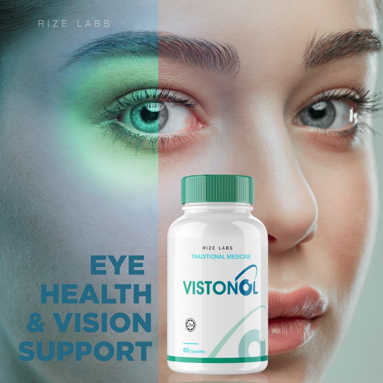 rize labs Vistonol Vision Supplement 3 Pack - All-Natural Capsules for Rapid Vision Improvement & Focus - Supports Healthy Eye Functions (180 Capsules)