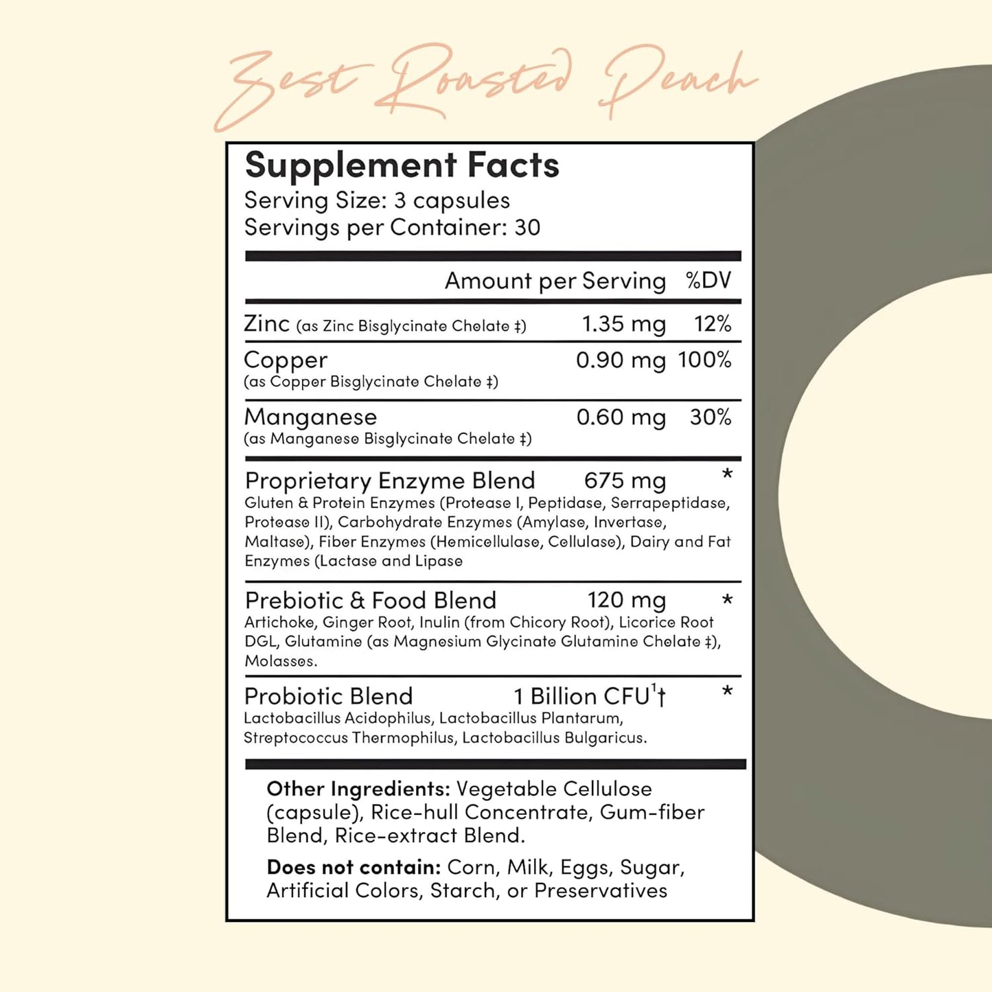 Roasted Peach Lemonade Energy Powder with Green Tea L-Theanine, Vitamins, and Antioxidants for Energy and Focus - 15 Sticks