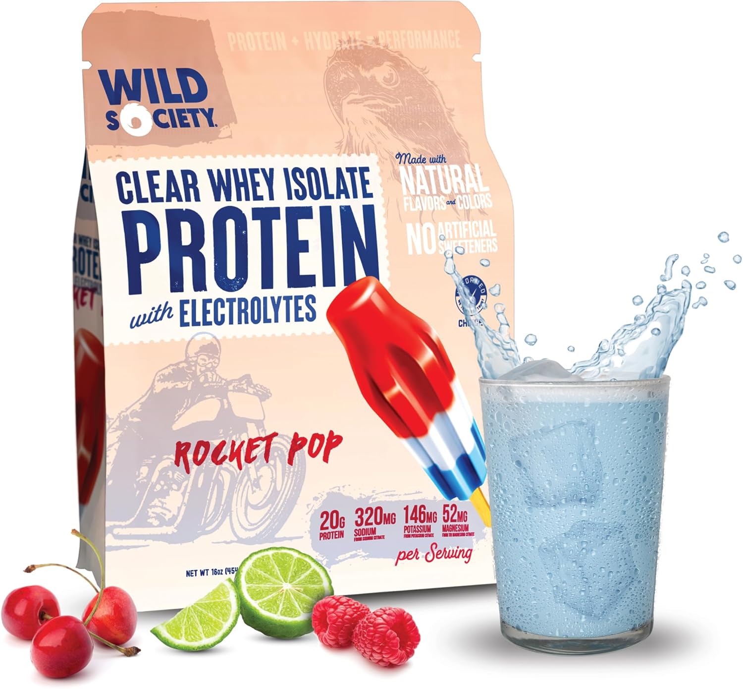 Rocket Pop Clear Whey Isolate + Blue Razz Energy Drink Combo - Boost Your Energy with Wild Society's Super Duo