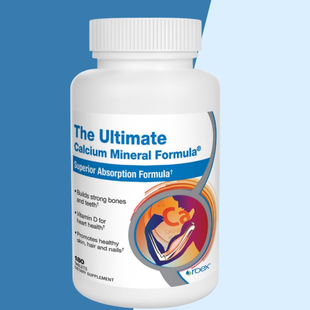 Roex Vitamins Ultimate Calcium Mineral Formula Tablets - 180 Count - Hair, Skin, and Nails Support