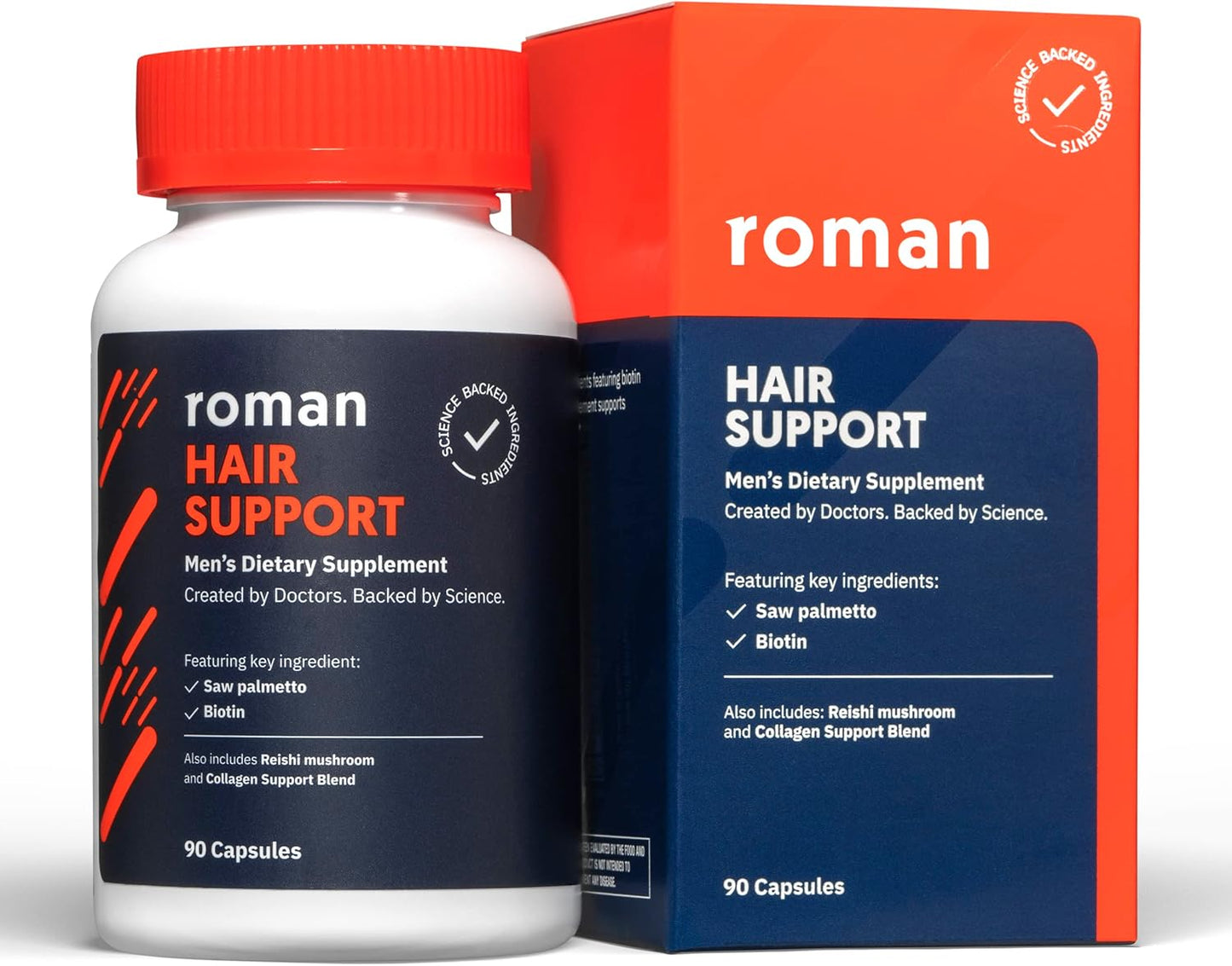 ROMAN Men's Hair Support Supplement with Saw Palmetto, Zinc, Biotin | Promotes Healthy Hair Growth | 30-Day Supply