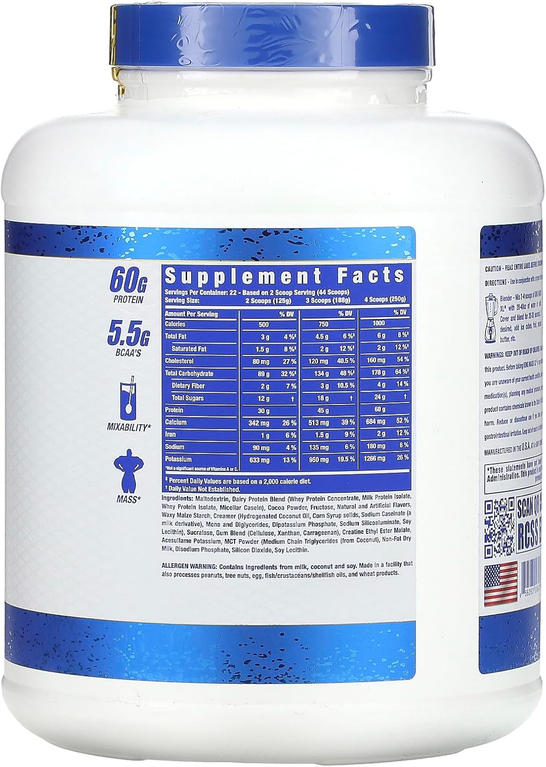 Ronnie Coleman Signature Series King Mass-XL Dark Chocolate 6lb - Anabolic Growth Accelerator