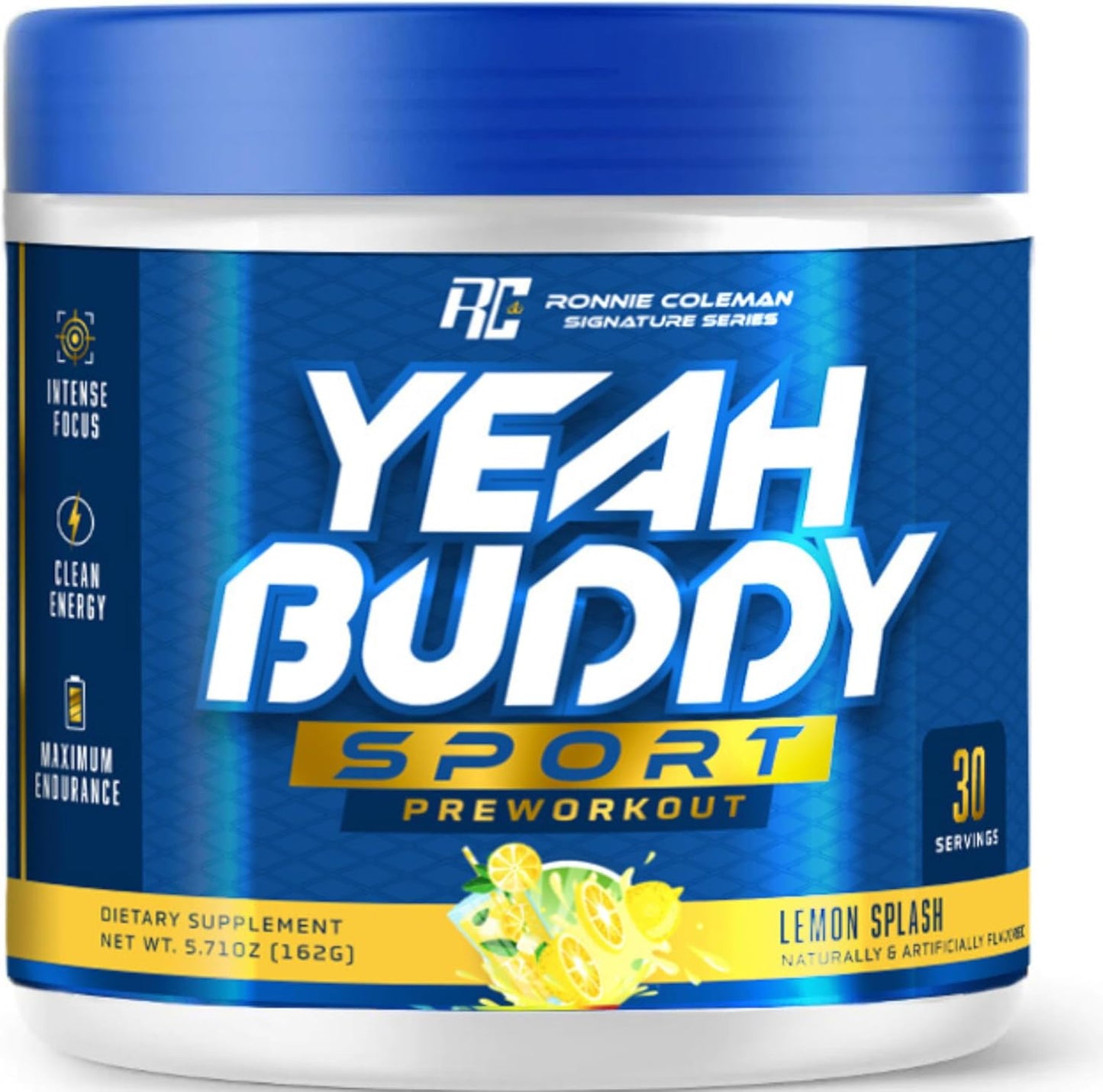 Ronnie Coleman Signature Series Pre Workout Powder for Women & Men, Energy Support with Amino Acid Beta Alanine, L Citrulline, Caffeine - Lemon Splash