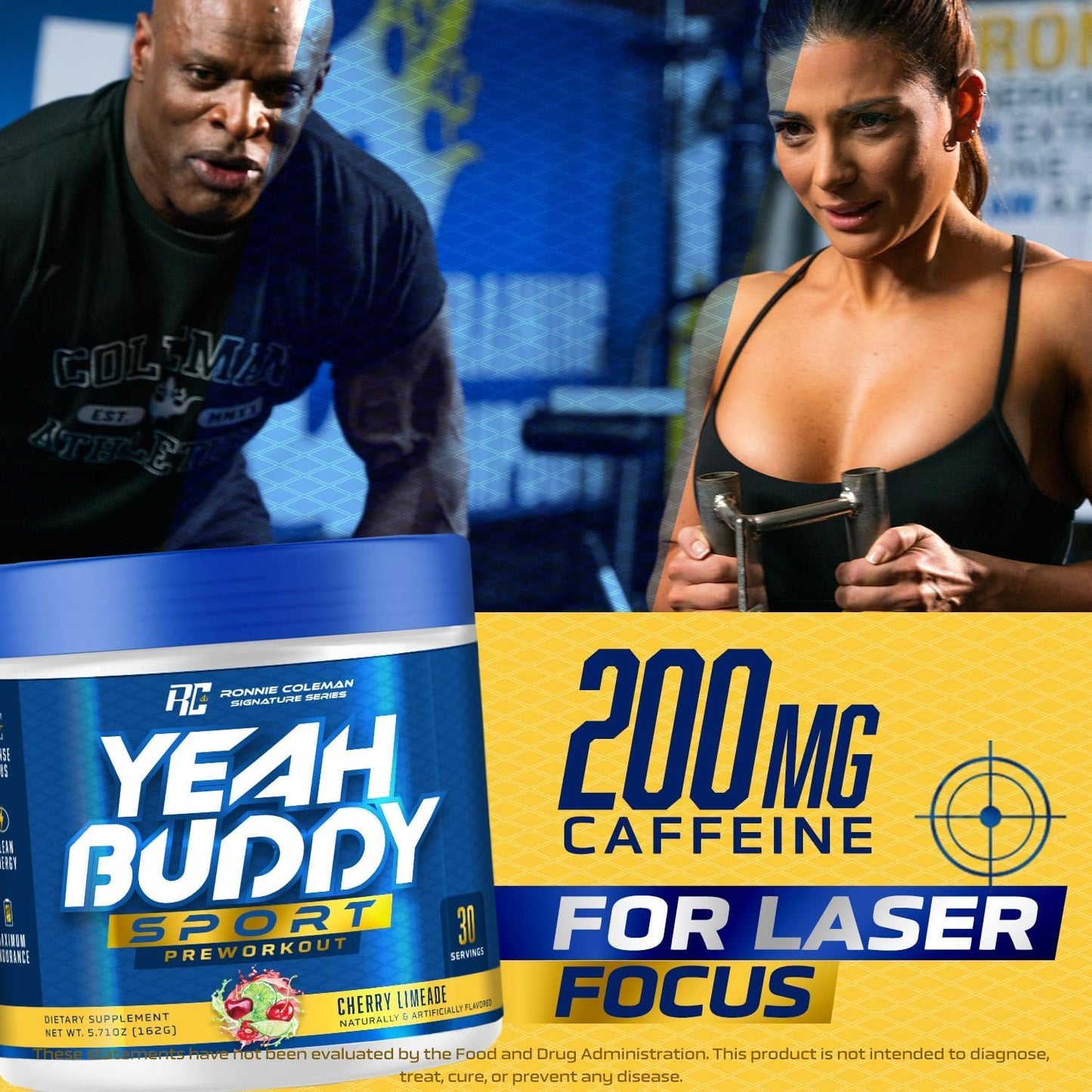 Ronnie Coleman Signature Series Pre Workout Powder for Women & Men, Energy Support with Amino Acid Beta Alanine, L Citrulline, Caffeine - Lemon Splash