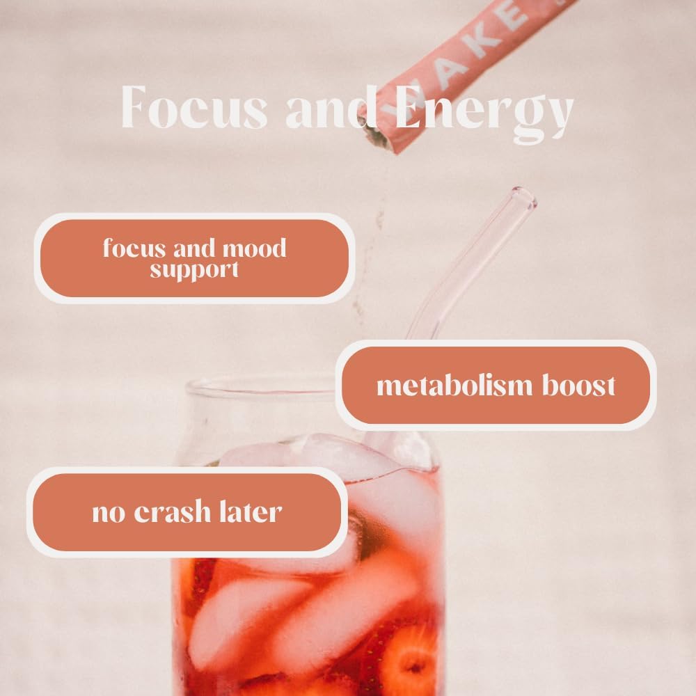 Rookie Wellness Wake - Natural Energy Drink Powder with Green Tea Caffeine & B-Vitamins (30 Servings, Pomegranate Apple)