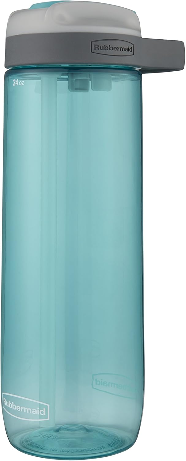 Rubbermaid 24 oz Aqua Waters Leak-Proof Sip Water Bottle for Travel and Gym