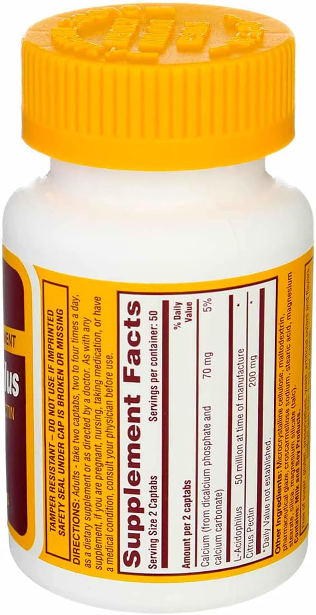 Rugby Laboratories Acidophilus Extra Strength with L-sporogenes 100 Caplets