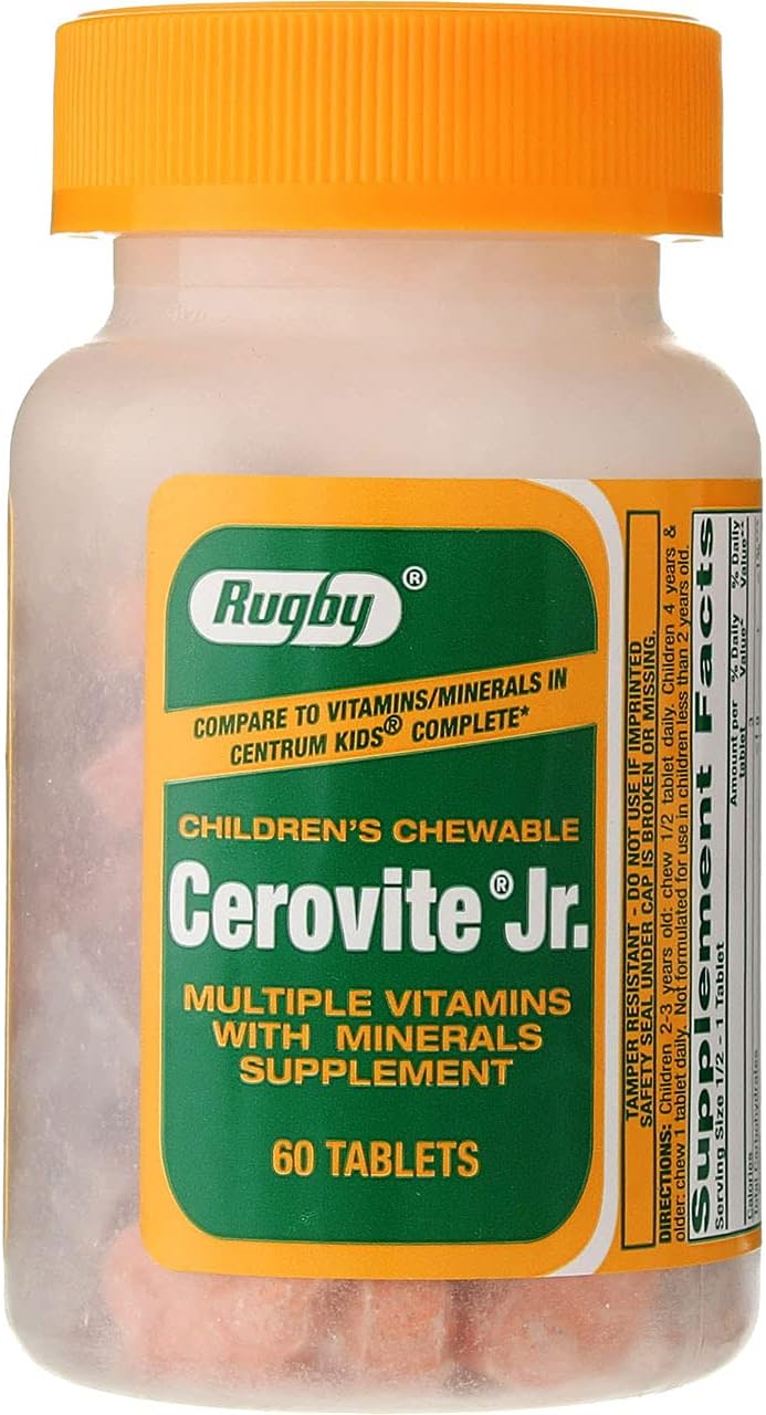 Rugby Laboratories Cerovite Jr. Children's Chewable Multivitamin 60 Tablets