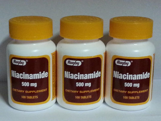 RUGBY LABORATORIES Niacinamide 500mg Tablets - 300ct (3 Pack)