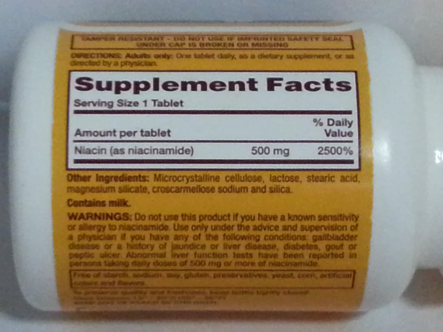 RUGBY LABORATORIES Niacinamide 500mg Tablets - 300ct (3 Pack)