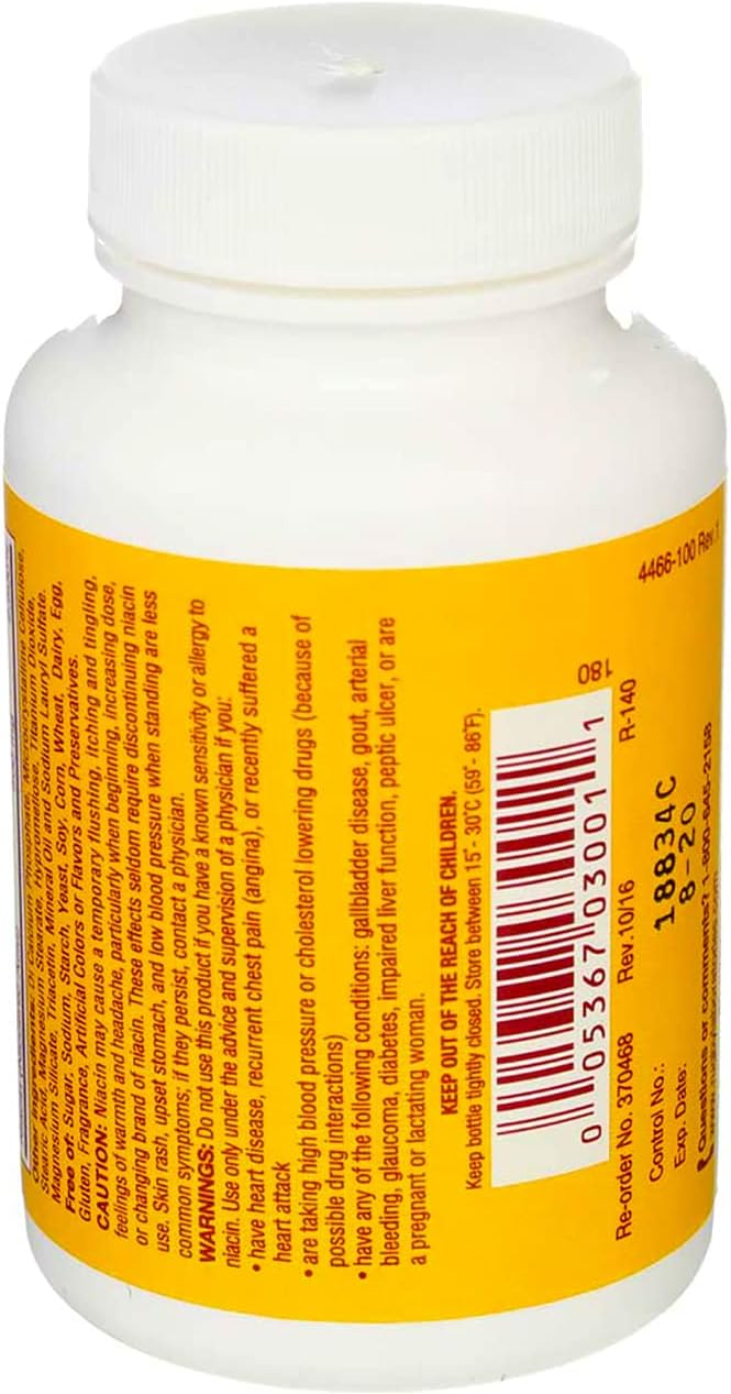 RUGBY LABORATORIES Rugby Niacin 500mg Timed Release Capsules - 100 Count (Pack of 3)