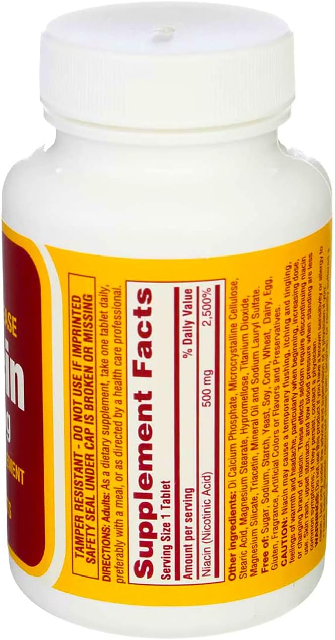 RUGBY LABORATORIES Rugby Niacin 500mg Timed Release Capsules - 100 Count (Pack of 3)
