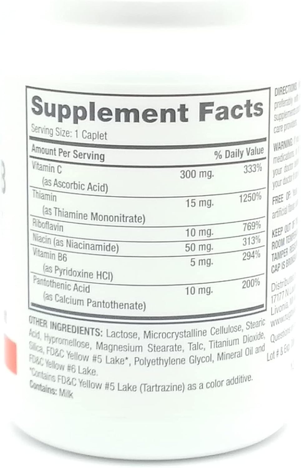 RUGBY LABORATORIES Vitamin B Complex with Vitamin C Supplement - 130 Caplets - BoostGo Australia