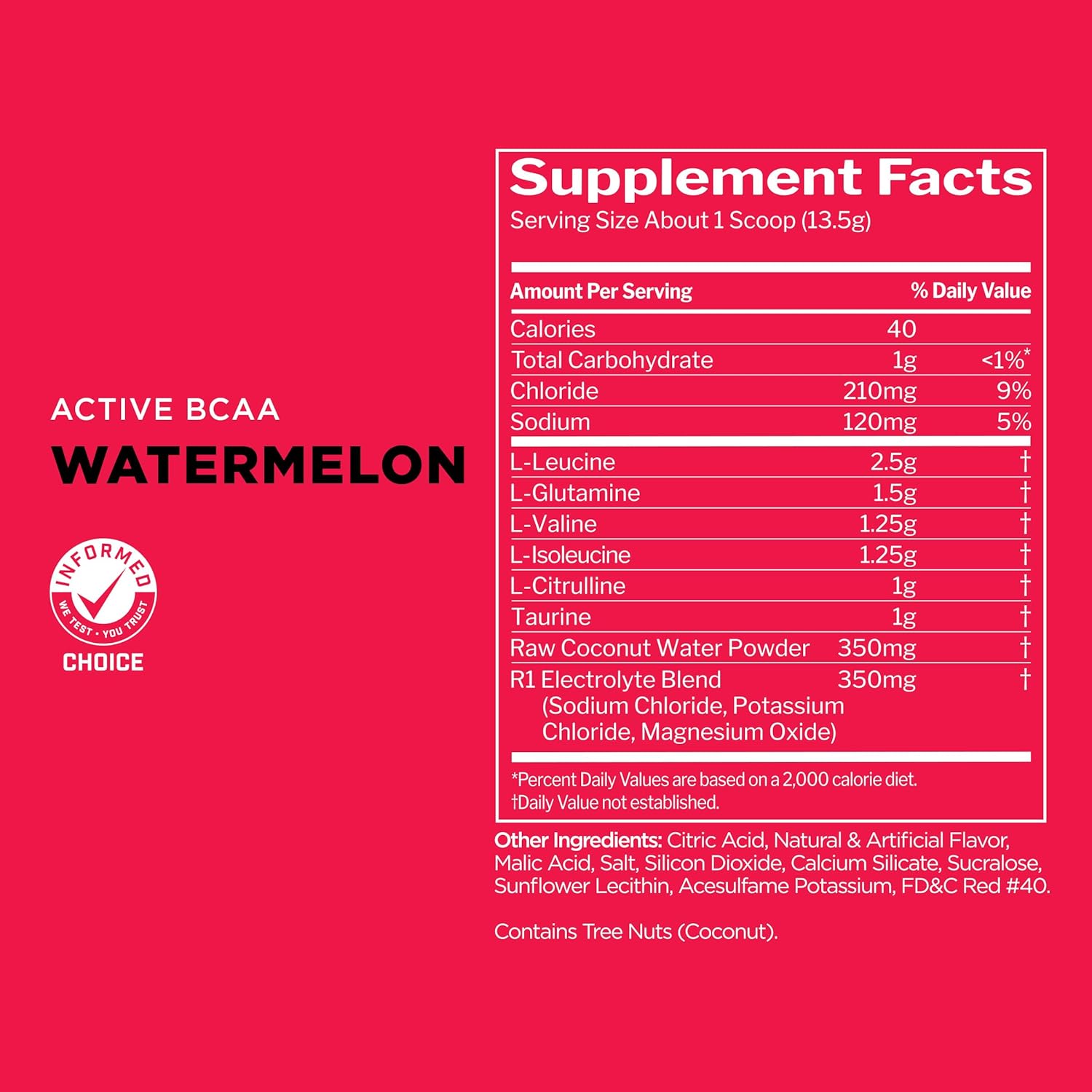 Rule 1 Active BCAA Performance and Recovery Support Supplement - 5g BCAAs + Electrolytes, L-Glutamine, Citrulline - Watermelon Flavor - 30 Servings