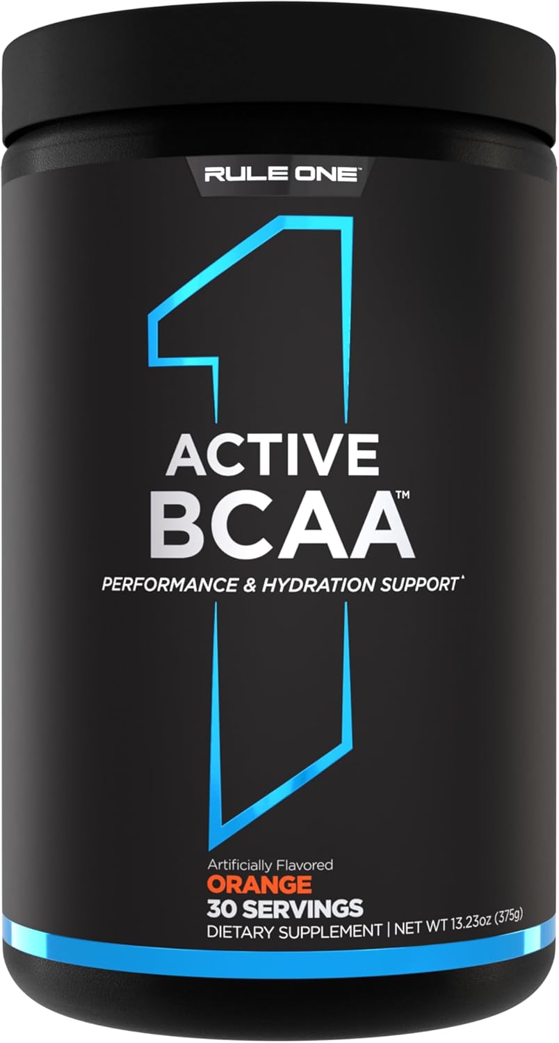 Rule 1 Active BCAA: Performance, Hydration, and Recovery Support (Orange, 30 Servings)