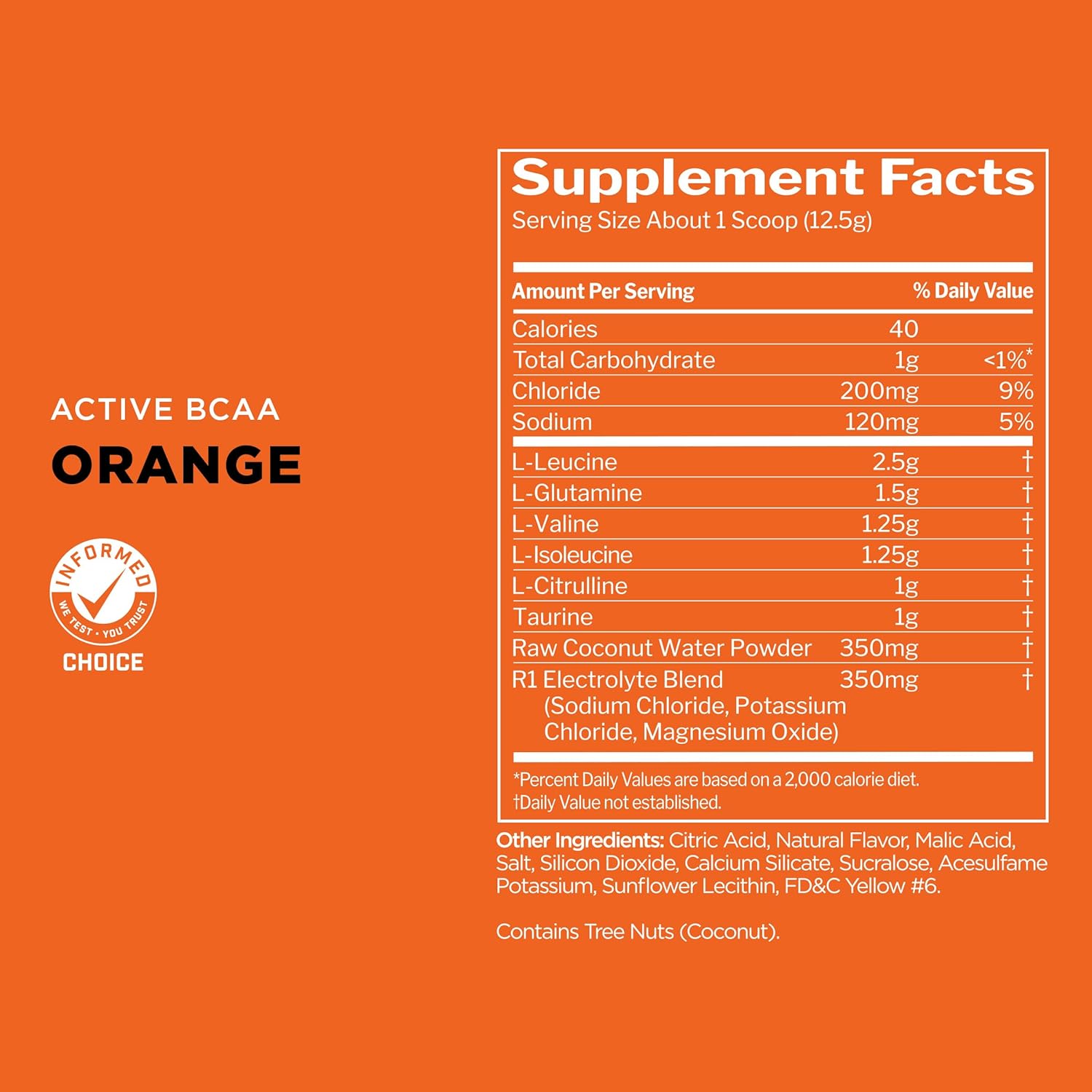 Rule 1 Active BCAA: Performance, Hydration, and Recovery Support (Orange, 30 Servings)