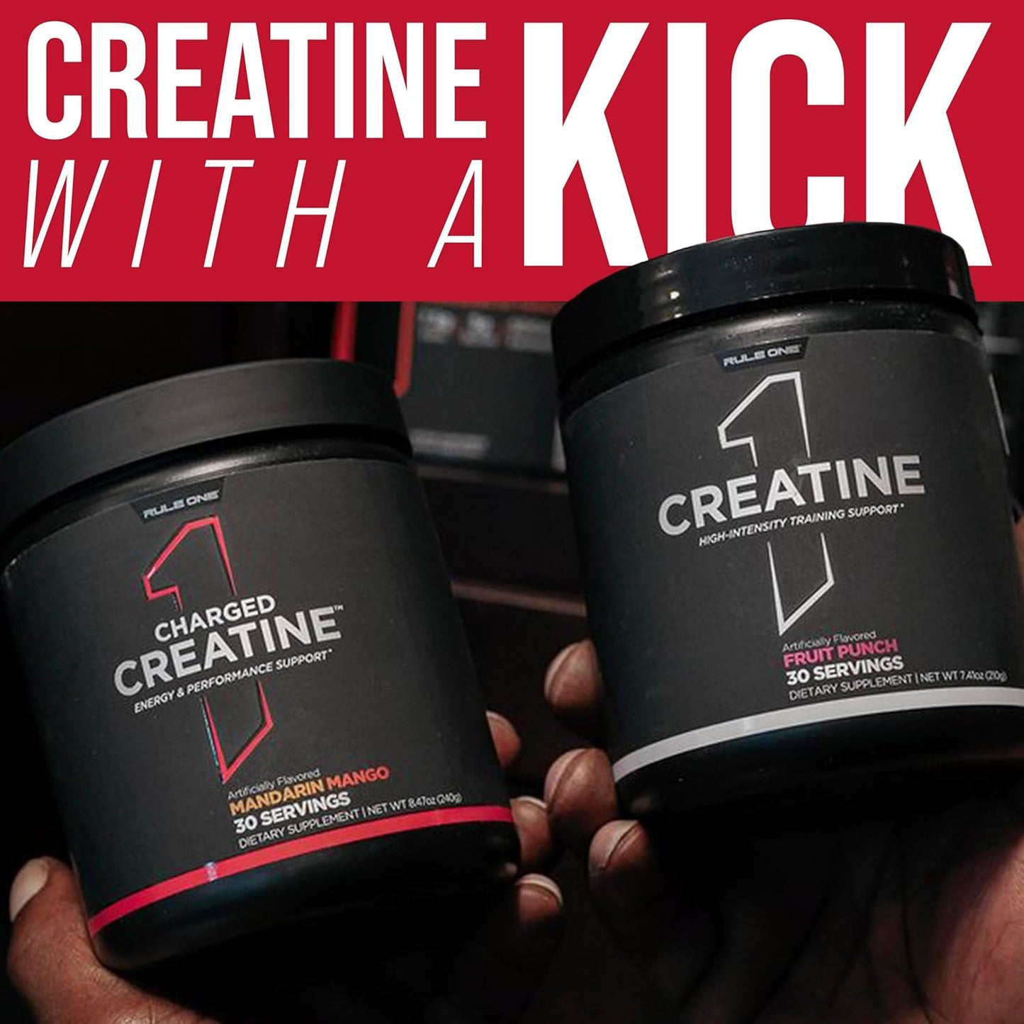 Rule 1 Charged Creatine - Energizing Workout Supplement with Creatine, Electrolytes, and Energy Blends for Performance and Hydration (Mandarin Mango, 30 Servings)
