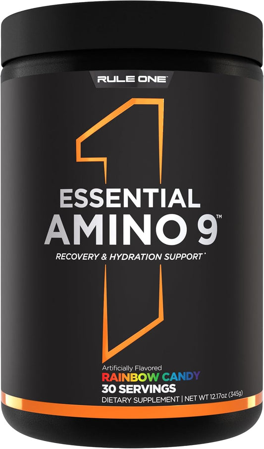 Rule 1 Essential Amino 9 Supplement - Recovery & Hydration Support, 7.5g EAAs + Electrolytes, 30 Servings