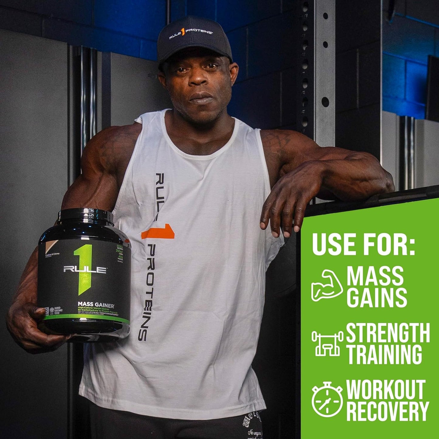 Rule 1 Proteins Mass Gainer Chocolate Fudge - High-Calorie Weight Gain Formula with 1,220+ Calories and 40g Protein Per Serving