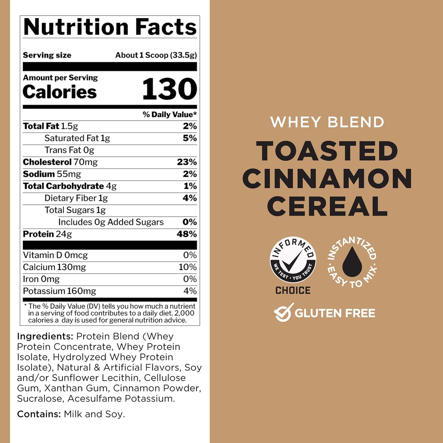 Rule 1 Proteins R1 Whey Blend - 24g Fast-Acting Whey Protein Concentrates, Isolates & Hydrolysates (5lbs, Toasted Cinnamon Cereal)