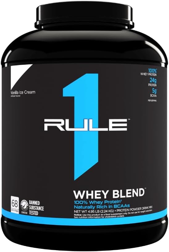 Rule 1 Proteins R1 Whey Blend, 68 Servings, Chocolate Fudge - High-Quality Protein Supplement