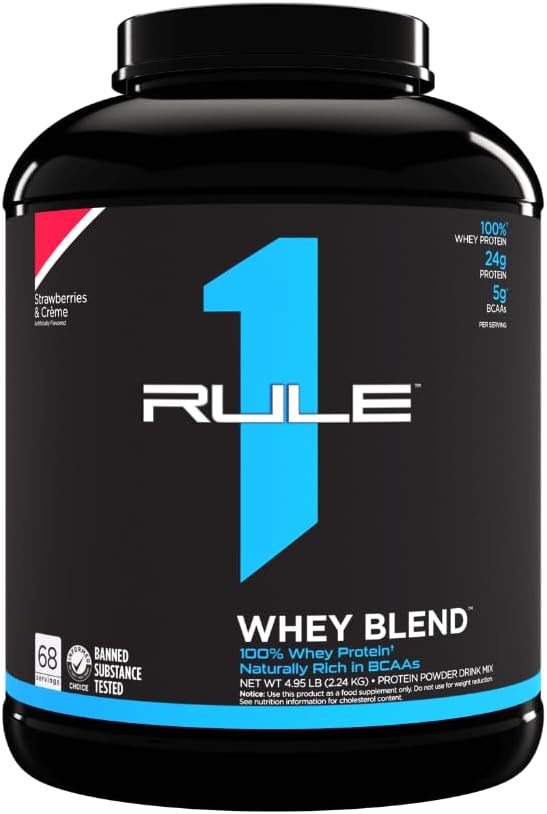 Rule 1 Proteins R1 Whey Blend, 68 Servings, Chocolate Fudge - High-Quality Protein Supplement