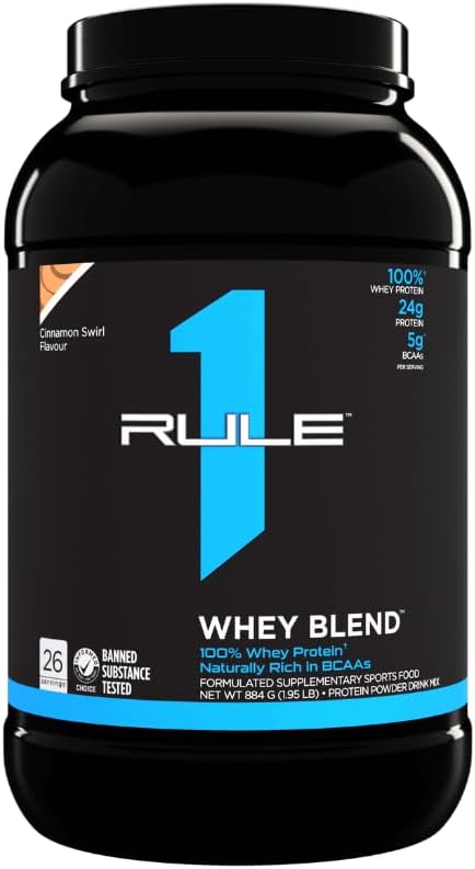 Rule 1 Proteins R1 Whey Blend, 68 Servings, Chocolate Fudge - High-Quality Protein Supplement
