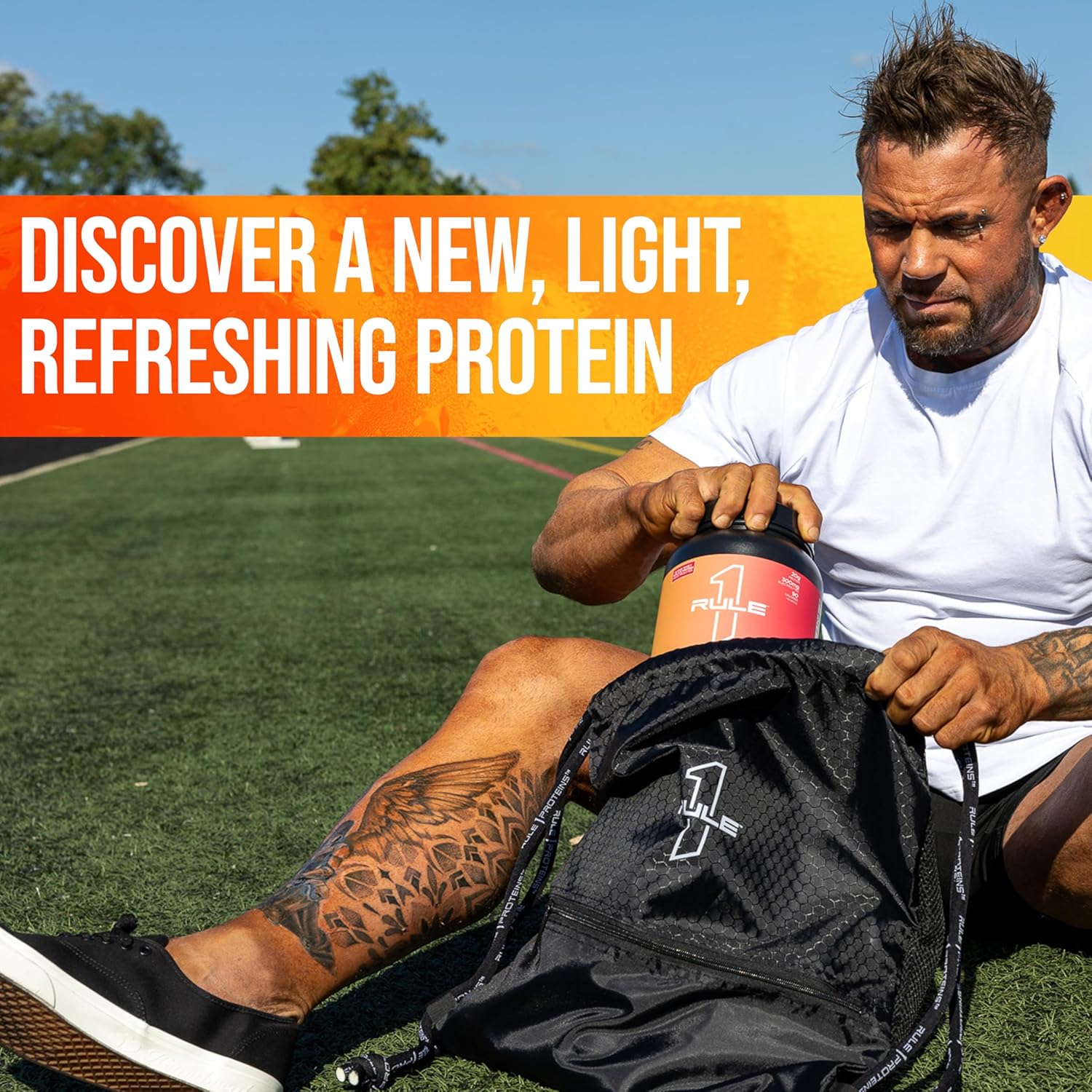 Rule One Proteins Clear Isolate Peach Mango Flavor - 20g All-Whey Isolate Protein with Electrolytes, 9g EAAs, 90 Calories - Light and Refreshing