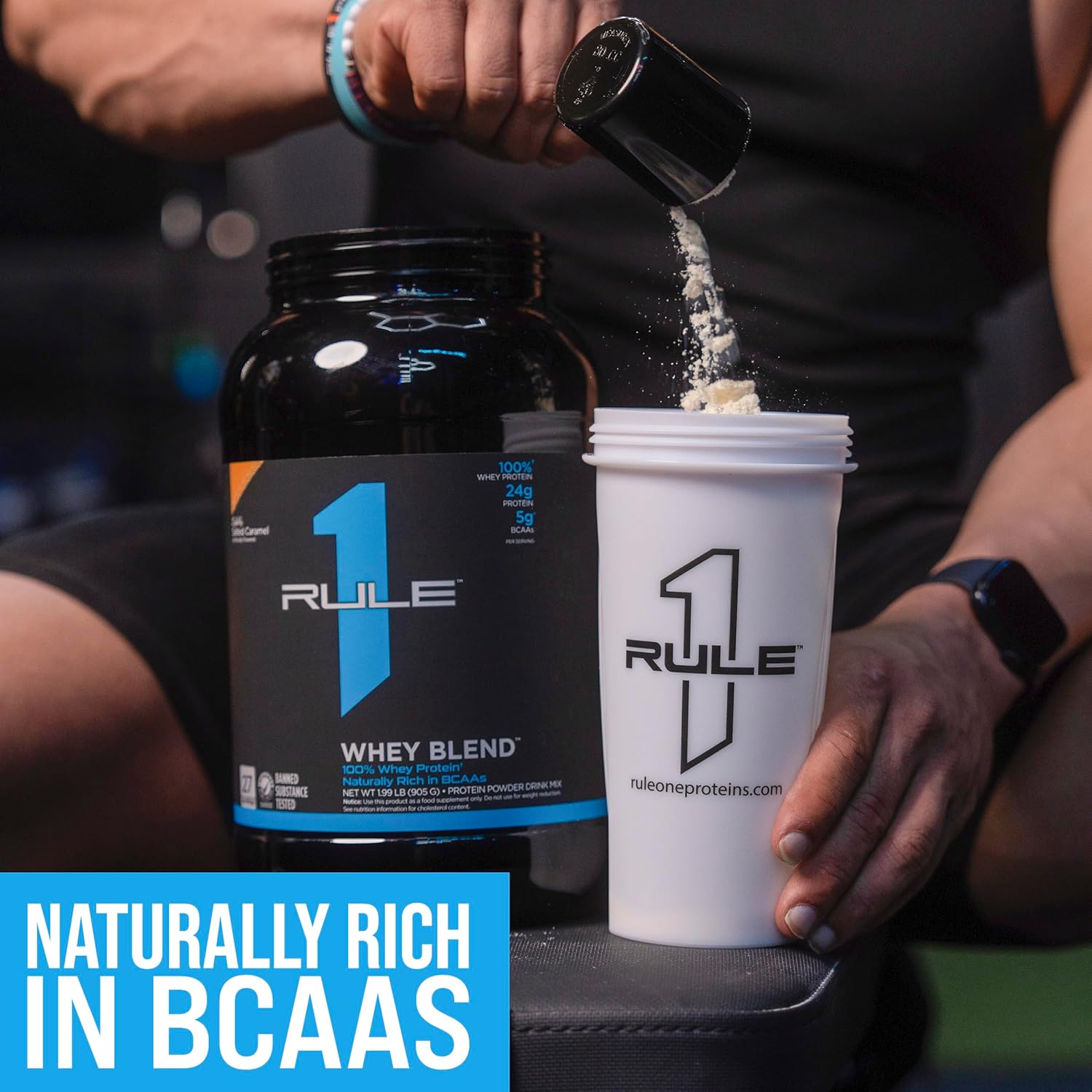 Rule One Proteins R1 Whey Blend - 24g Fast-Acting Protein with EAAs & BCAAs (2lb, Toasted Cinnamon Cereal)