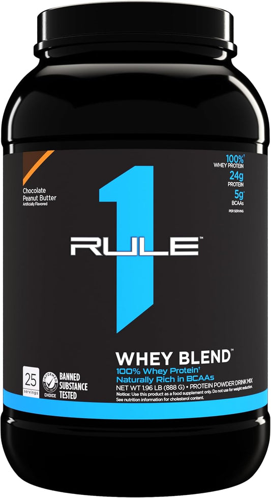 Rule One Proteins Whey Blend - Chocolate Peanut Butter, 2lbs - 24g Fast-Acting Whey Protein with EAAs and BCAAs